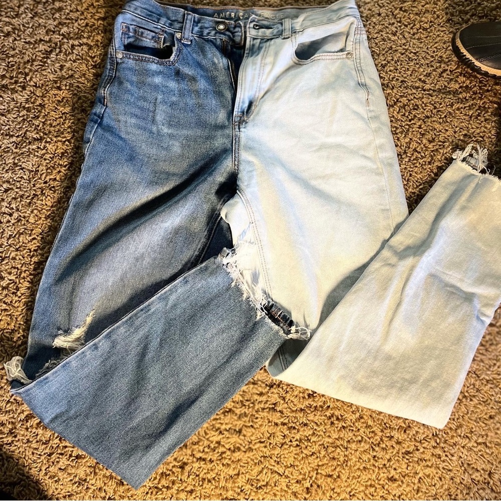 American eagle two tone girlfriend jeans size 2